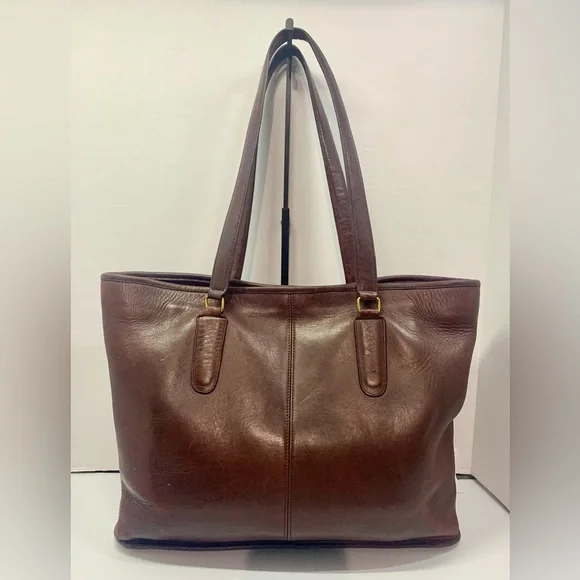 Coach Vintage NYC Marketing Tote Glove Tanned Leather Burgundy Shopper 1980’s - Picture 3 of 12
